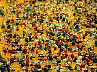 Crowd of lego figures