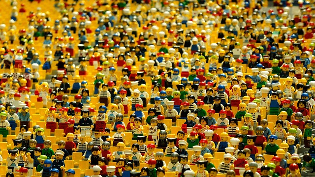 Crowd of lego figures